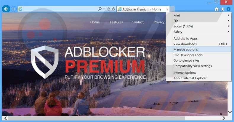 Eliminando los anuncios de AdBlockerPremium de Internet Explorer paso 1