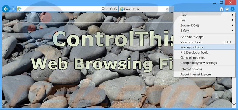 Eliminando los anuncios de ControlThis de Internet Explorer paso 1