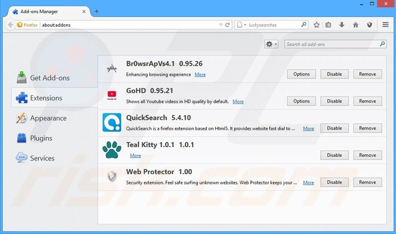 Eliminando los anuncios de Deals Avenue de Mozilla Firefox paso 2