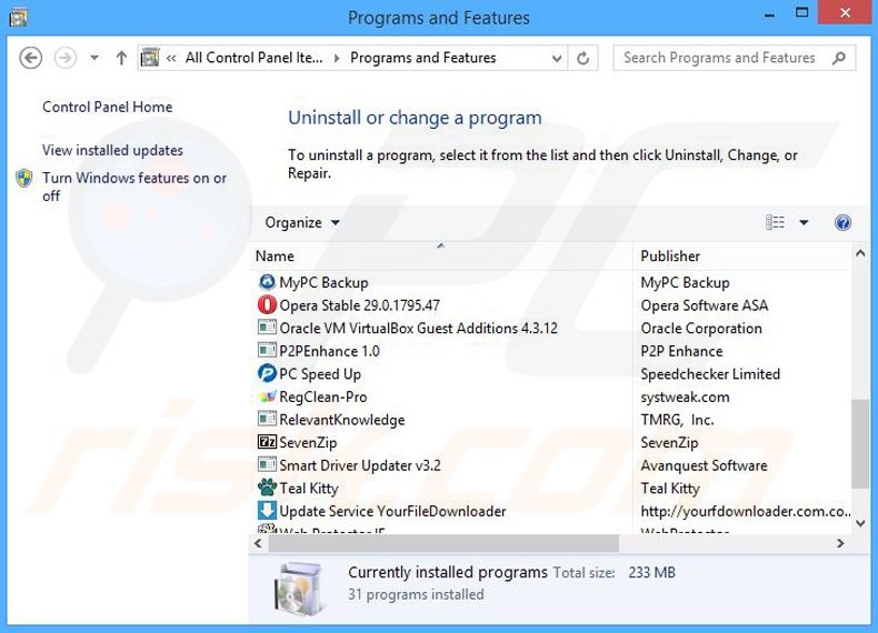 desinstalar el adware Deals Avenue del Panel de control