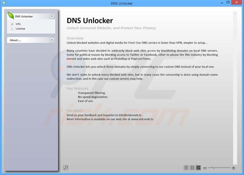 aplicación dns unlocker