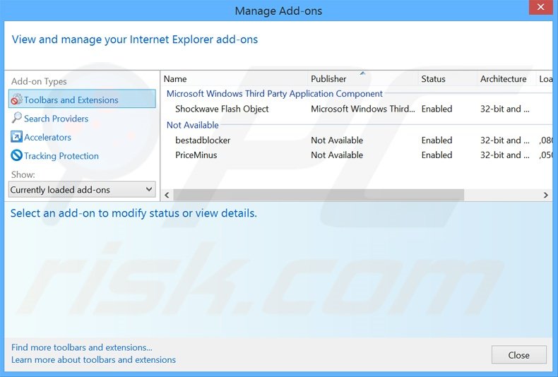 Eliminando los anuncios de DNS Unlocker de Internet Explorer paso 2