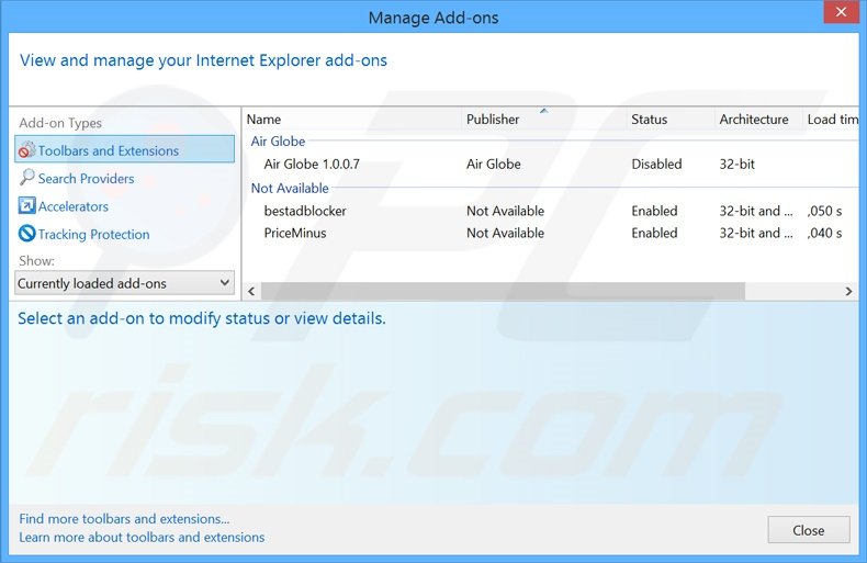 Eliminando los anuncios de dotdo de Internet Explorer paso 2
