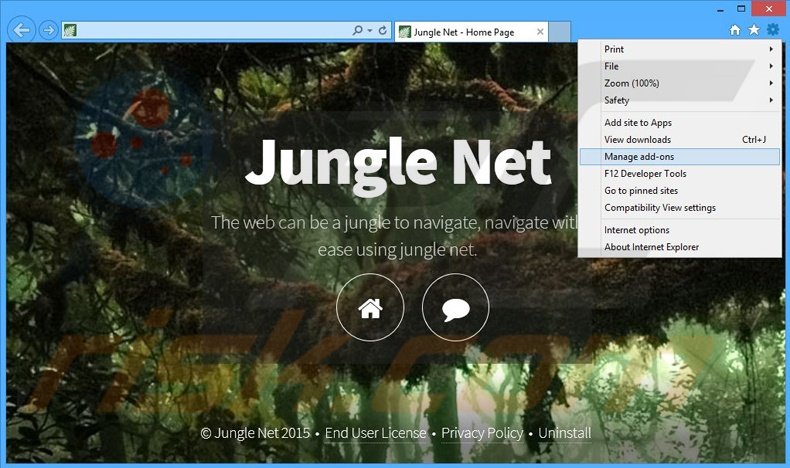 Eliminando los anuncios de Jungle Net de Internet Explorer paso 1