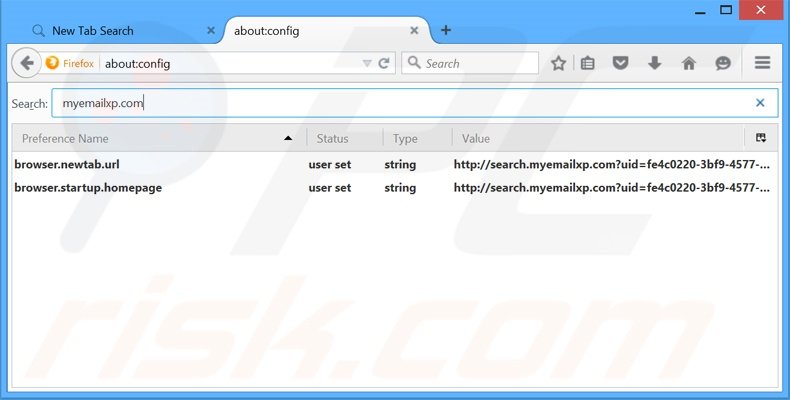 Eliminar search.myemailxp.com del motor de búsqueda por defecto de Mozilla Firefox