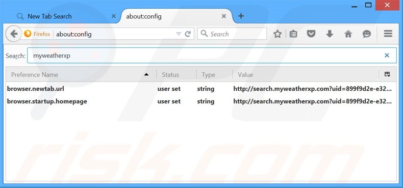 Eliminar search.myweatherxp.com del motor de búsqueda por defecto de Mozilla Firefox