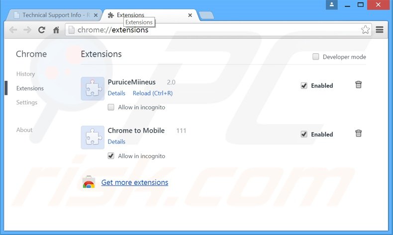 Eliminando los anuncios Notifier PLUS de Google Chrome paso 2