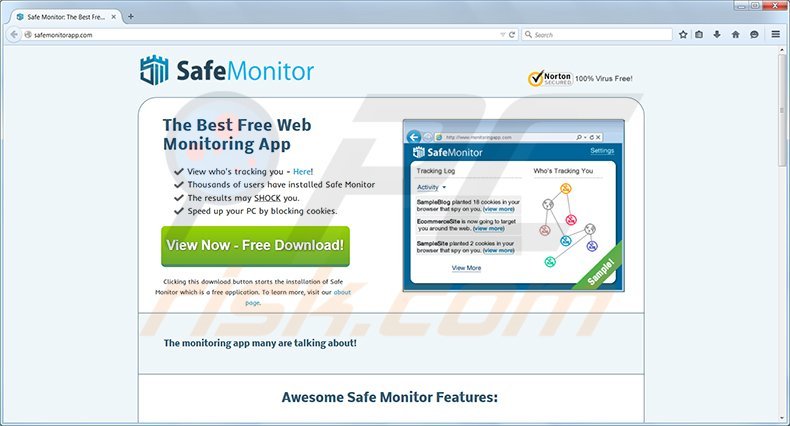 página de inicio de Safe Monitor