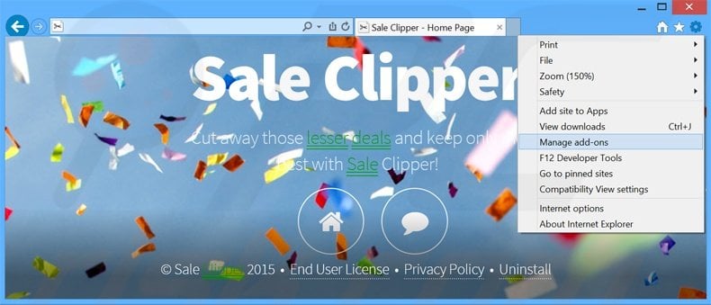 Eliminando los anuncios de Sale Clipper de Internet Explorer paso 1