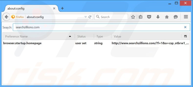 Eliminar searchzillions.com del motor de búsqueda por defecto de Mozilla Firefox