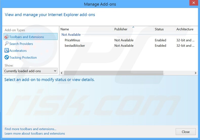 Eliminando las extensiones relacionadas con start.alawar.com en Internet Explorer
