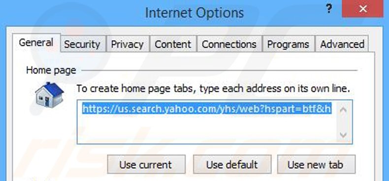 Eliminando ByteFence de la página de inicio de Internet Explorer