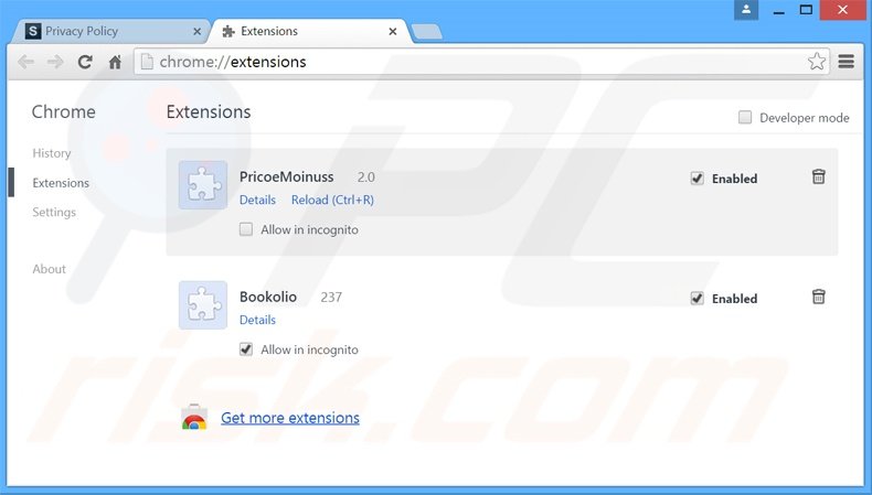 Eliminando los anuncios de Clever Search de Google Chrome paso 2