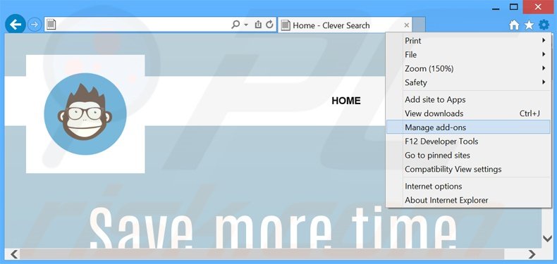 Eliminando los anuncios de Clever Search de Internet Explorer paso 1