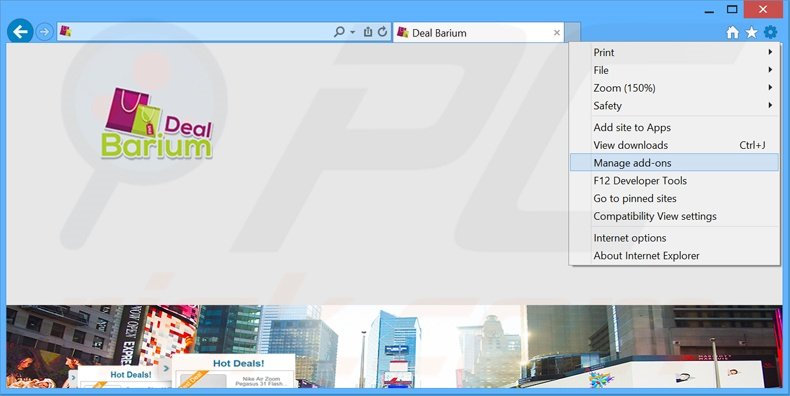 Eliminando los anuncios de deal Barium de Internet Explorer paso 1