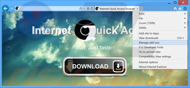 Eliminando los anuncios de Internet Quick Access de Internet Explorer paso 1
