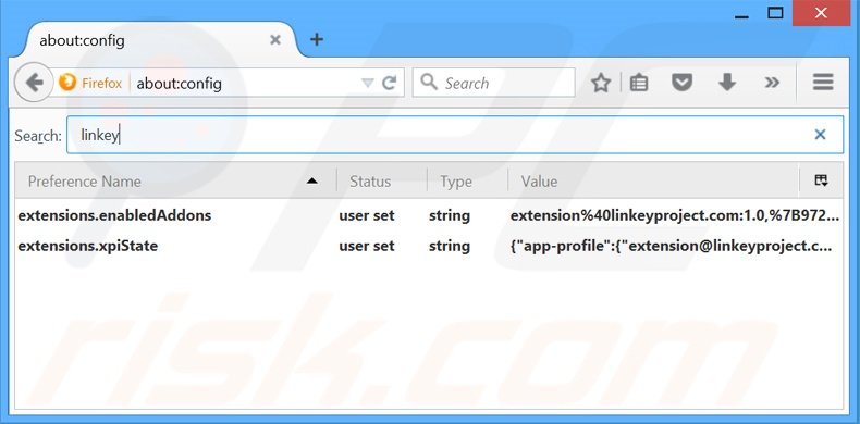 Eliminar linkeyproject.com del motor de búsqueda por defecto de Mozilla Firefox