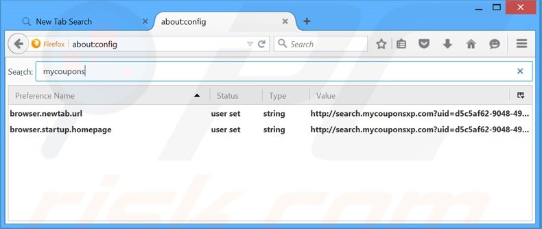 Eliminar search.mycouponsxp.com del motor de búsqueda por defecto de Mozilla Firefox