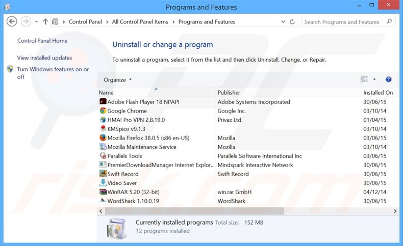 desinstalar el adware Provider del Panel de control