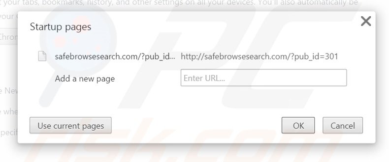 Eliminando safebrowsesearch.com de la página de inicio de Google Chrome