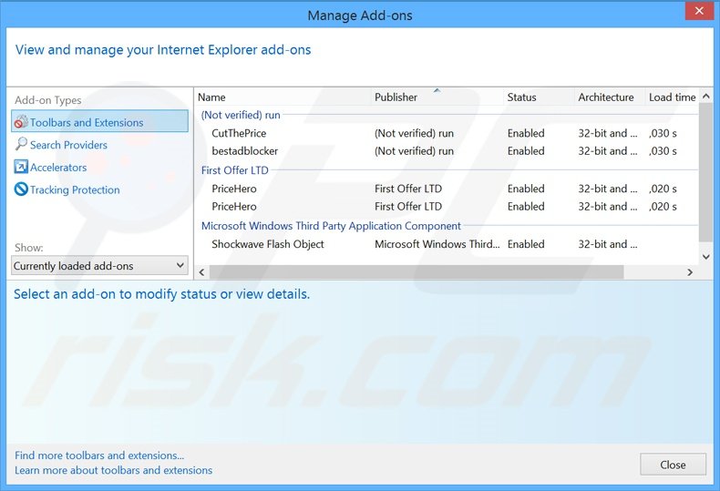 Eliminando los anuncios de SpeedGuard de Internet Explorer paso 2