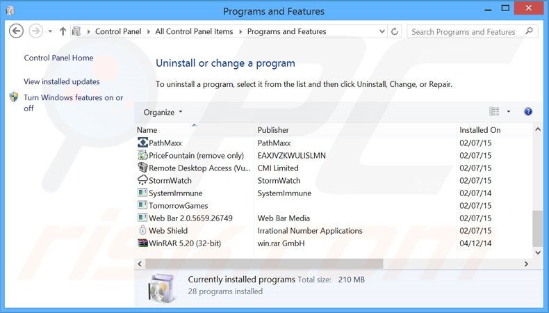 desinstalar el software publicitario Surf Speed Monitor del Panel de control