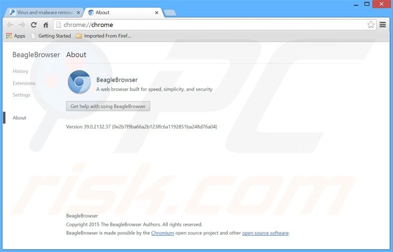 Instalador engañoso del software publicitario BeagleBrowser