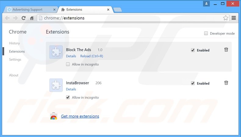Eliminando los anuncios DigiSaver de Google Chrome paso 2