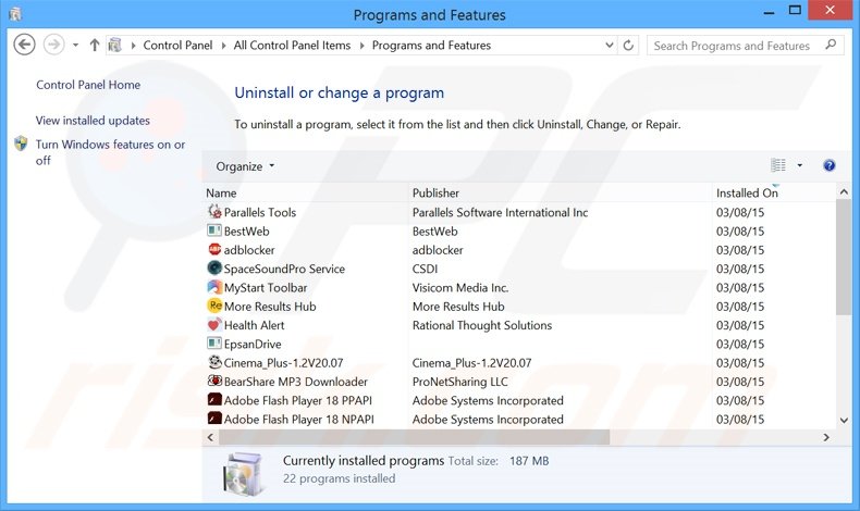 desinstalar el adware FirstOffer del Panel de control