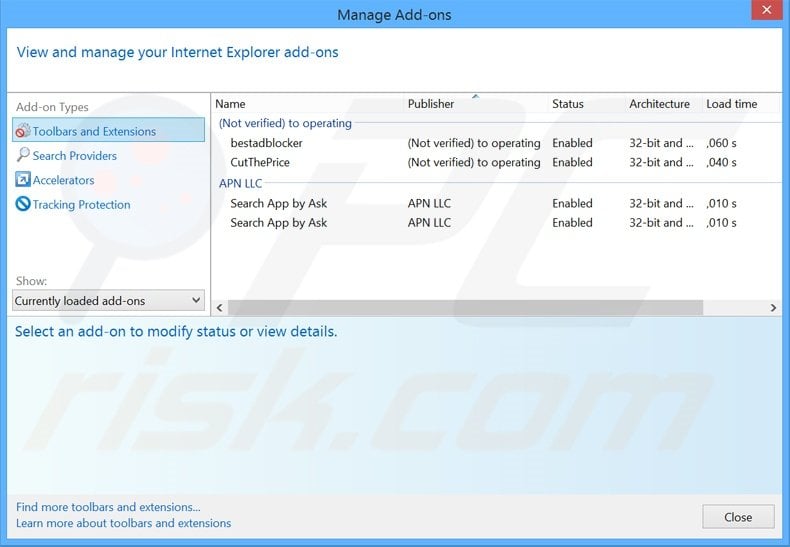 Eliminando los anuncios de iVIDI de Internet Explorer paso 2