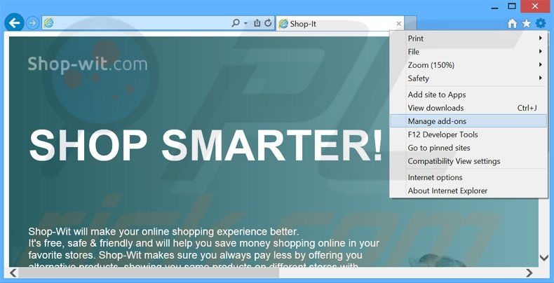 Eliminando los anuncios de KrShop de Internet Explorer paso 1