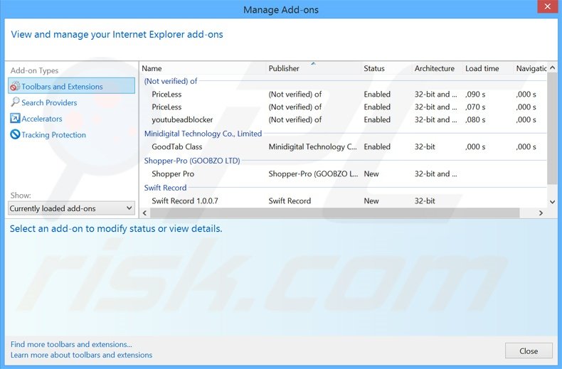 Eliminando las extensiones relacionadas con plusnetwork.com en Internet Explorer