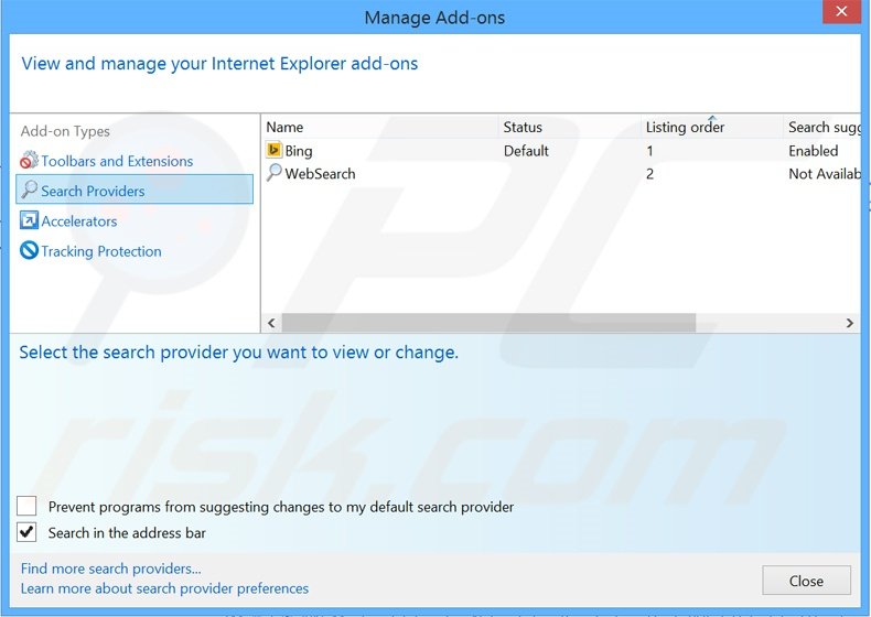 Eliminando search.myway.com del motor de búsqueda por defecto de Internet Explorer
