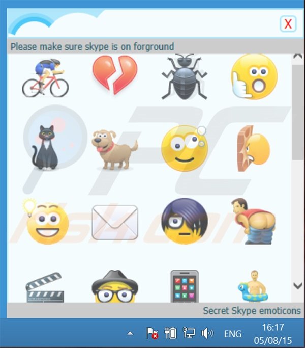 aplicación fraudulenta SkyeMoji tipo adware