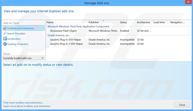 Eliminando los anuncios de StormAlerts de Internet Explorer paso 2