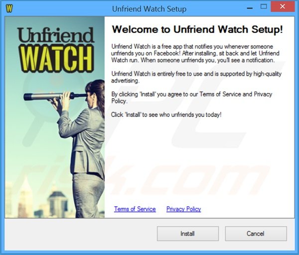 Instalación oficial del software publicitario Unfriend Watch