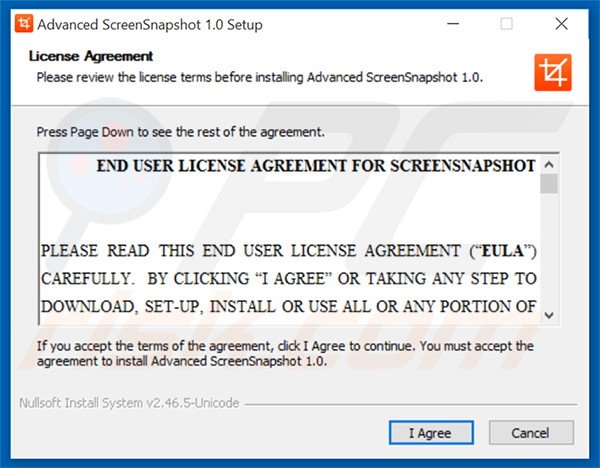 Instalación oficial del software publicitario Advanced ScreenSnapshot