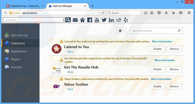 Eliminando los anuncios 2e Catered to You de Mozilla Firefox paso 2