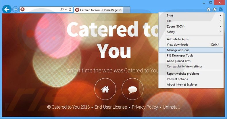 Eliminando los anuncios de Catered to You de Internet Explorer paso 1