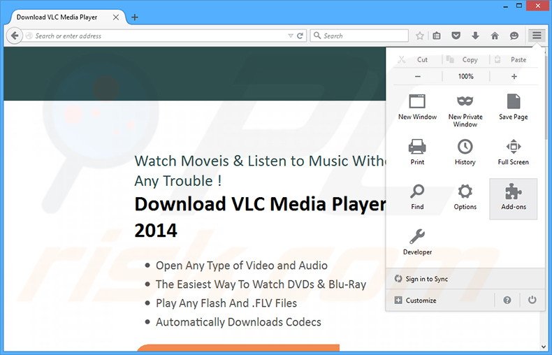 Eliminando los anuncios de Cinemax Plus de Mozilla Firefox paso 1
