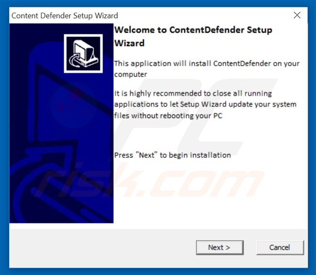 Instalador del programa Content Defender