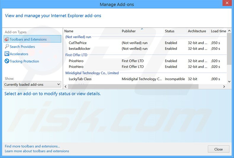 Eliminando los anuncios de Content Defender de Internet Explorer paso 2