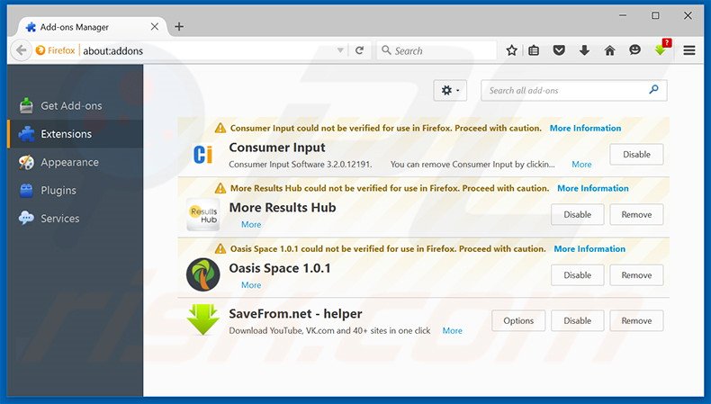 Eliminando los anuncios discover treasure de Mozilla Firefox paso 2