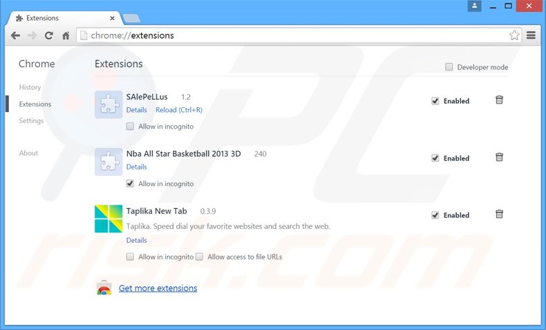 Eliminando las extensiones relacionadas con dnsioweb.net de Google Chrome