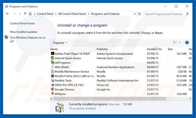 desinstalar el adware DownloadBoss del Panel de control