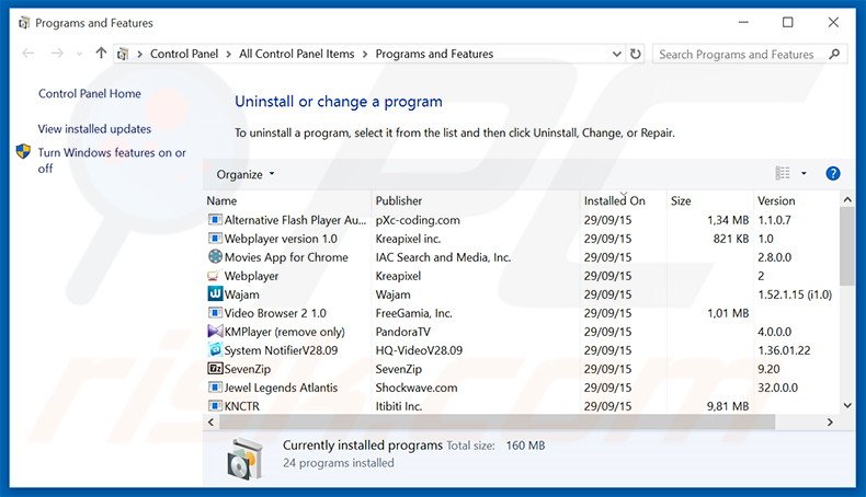 desinstalar el secuestrador de navegadores search.emaildefendsearch.com desde el Panel de control