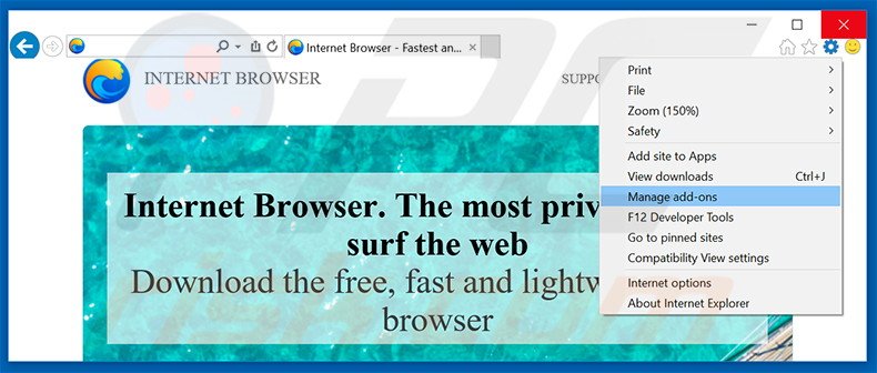 Eliminando los anuncios de Internet browser de Internet Explorer paso 1