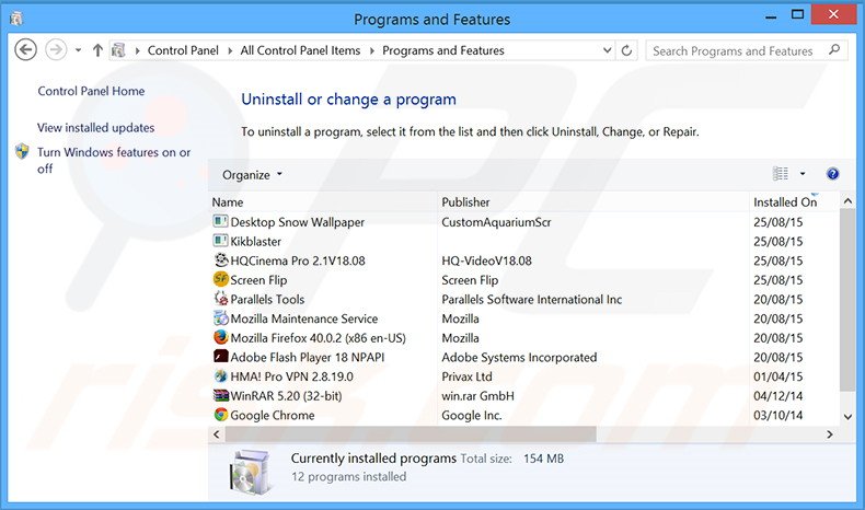 desinstalar el adware Istreamer del Panel de control