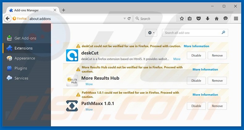 Eliminando los anuncios de Junk Cleaner de Mozilla Firefox paso 2