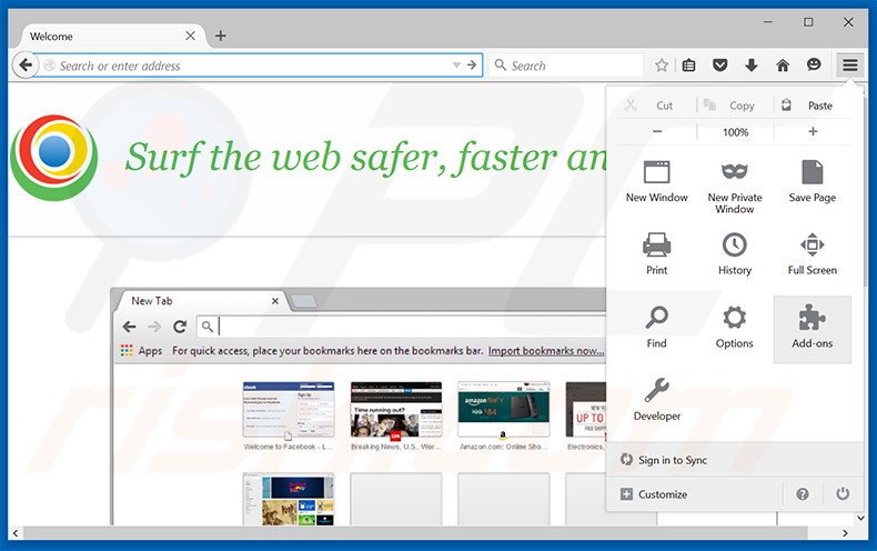 Eliminando los anuncios MyBrowser de Mozilla Firefox paso 1